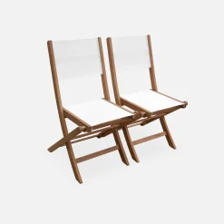 Mesa de jardín de madera extensible, 8 sillas