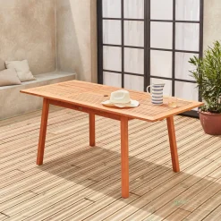 Mesa de jardín de madera extensible de 6 a 8 plazas