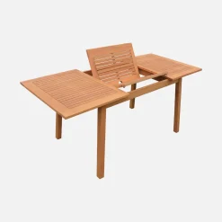 Mesa de jardín de madera extensible de 6 a 8 plazas