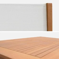 Mesa de jardín de madera extensible, 6 sillas