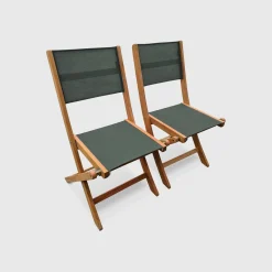 Mesa de jardín de madera extensible, 8 sillas