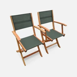 Mesa de jardín de madera extensible, 8 sillas