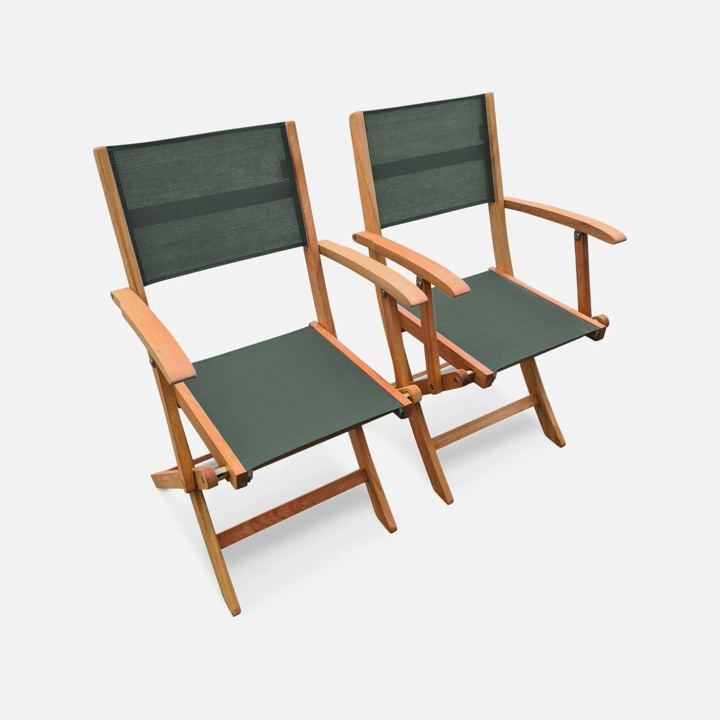 Mesa de jardín de madera extensible, 8 sillas