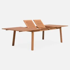 Mesa de jardín de madera extensible, 10-12 plazas