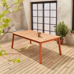 Mesa de jardín de madera extensible, 10-12 plazas
