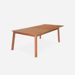 Mesa de jardín de madera extensible, 10-12 plazas