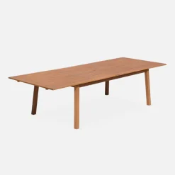 Mesa de jardín de madera extensible, 10-12 plazas