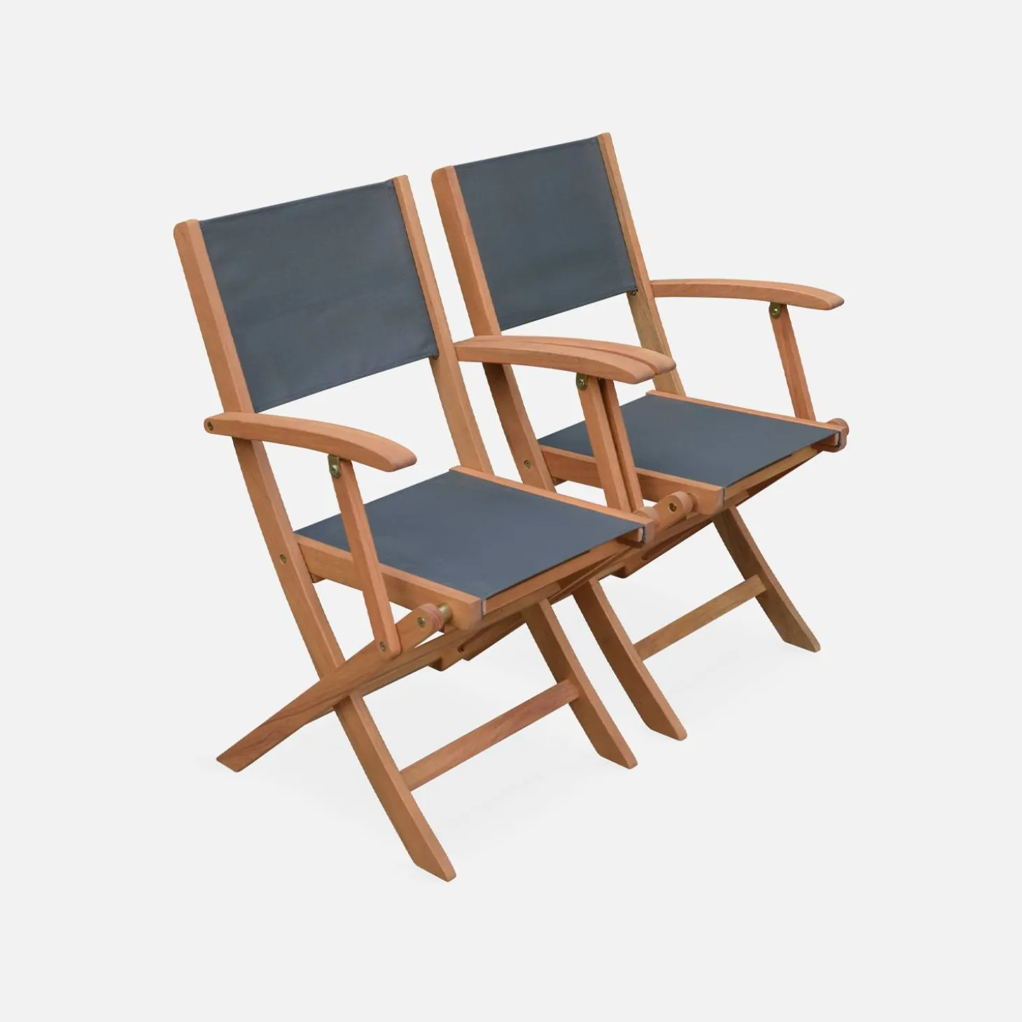 Mesa de jardín de madera extensible, 6 sillas