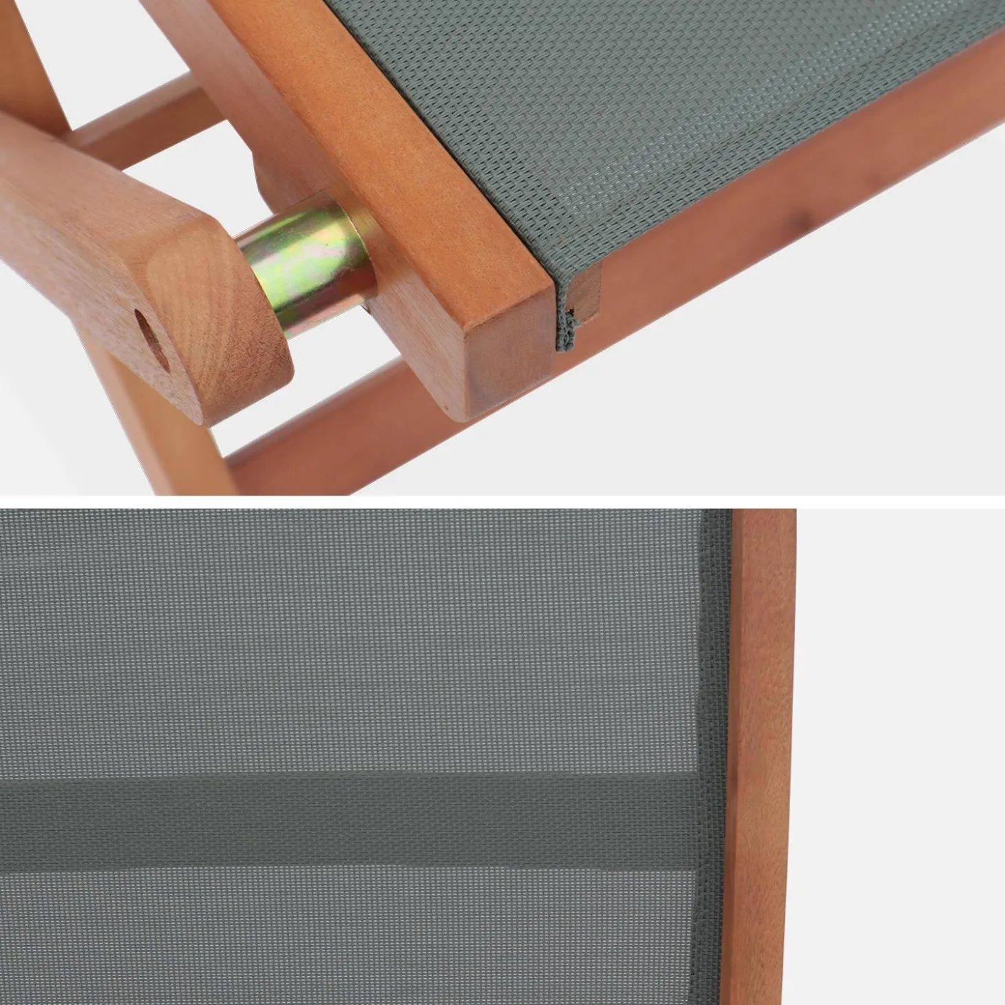 Mesa de jardín de madera extensible, 6 sillas