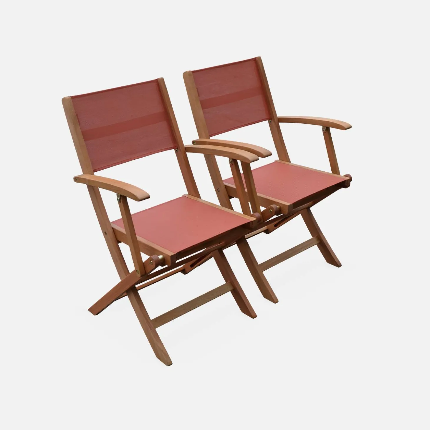 Mesa de jardín de madera extensible, 6 sillas