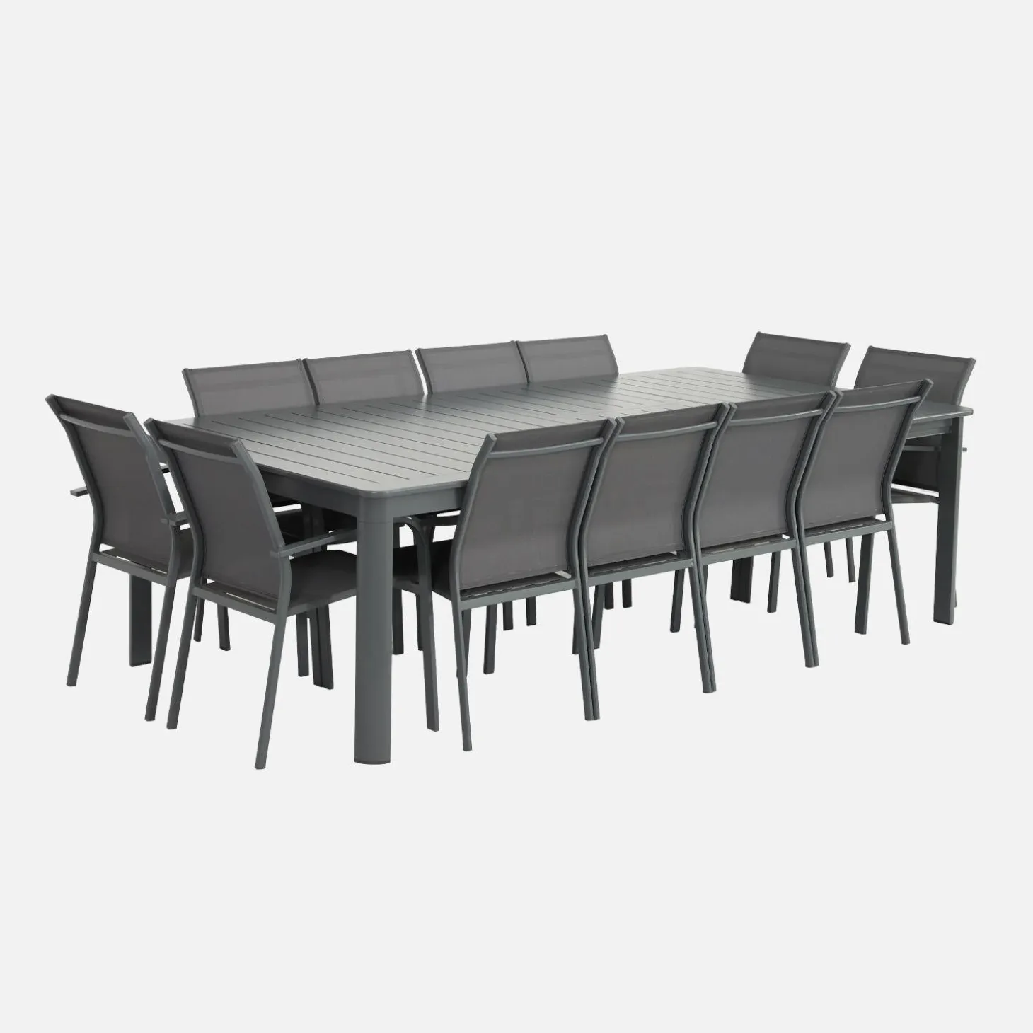 Mesa de jardín extensible de aluminio, 12 a 14 plazas