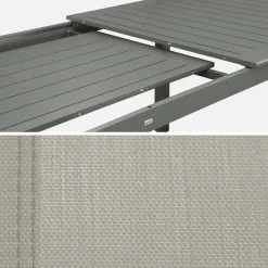 Mesa de jardín extensible de aluminio con 10 sillas
