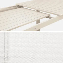 Mesa de jardín extensible de aluminio con 6 sillas