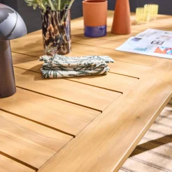 Mesa de jardín extensible de madera de acacia, 10 plazas