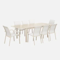 Mesa de jardín extensible de aluminio de 8 plazas