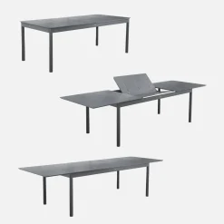 Mesa de jardín extensible de aluminio 8 sillas