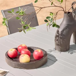 Mesa de jardín extensible de aluminio con 10 sillas