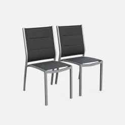 Mesa de jardín extensible de aluminio con 6 sillas