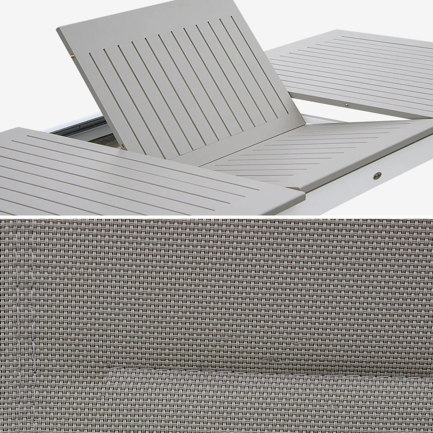 Mesa de jardín extensible de aluminio con 8 sillas