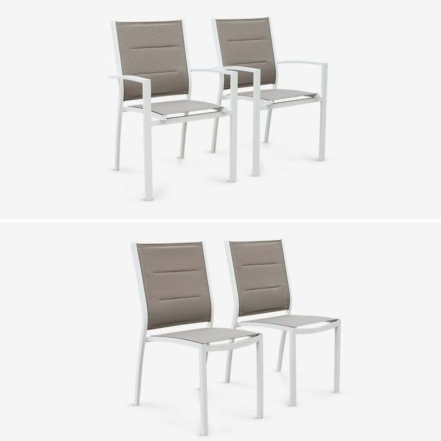 Mesa de jardín extensible de aluminio con 8 sillas