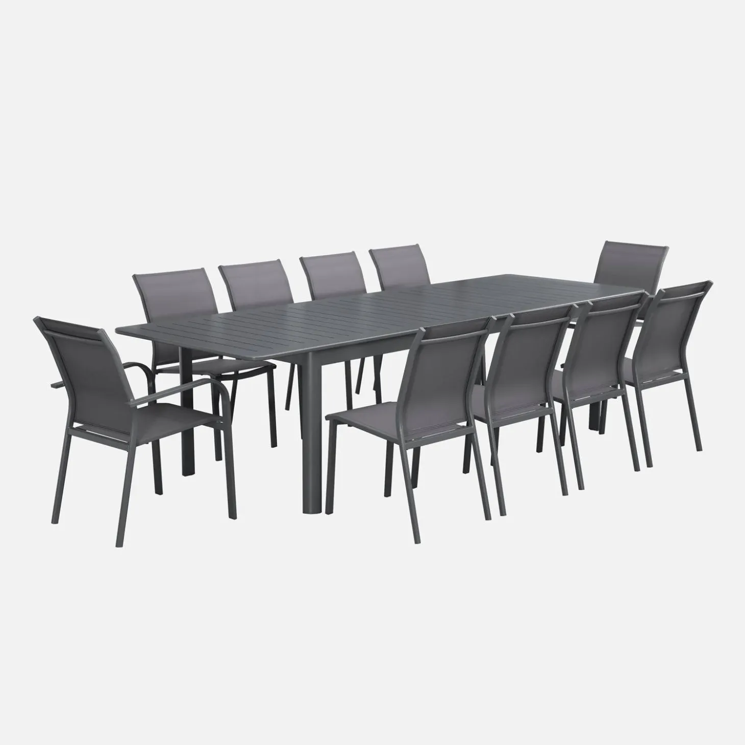Mesa de jardín extensible de aluminio de 10 plazas