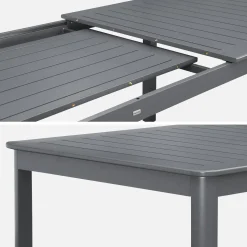 Mesa de jardín extensible de aluminio de 10 plazas