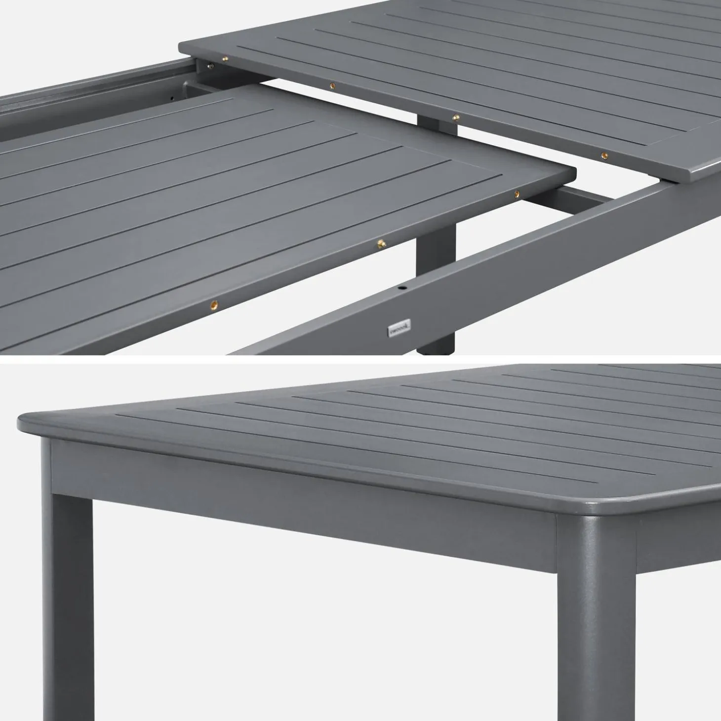 Mesa de jardín extensible de aluminio de 10 plazas
