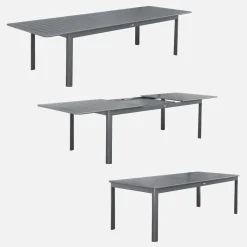 Mesa de jardín extensible de aluminio de 10 plazas