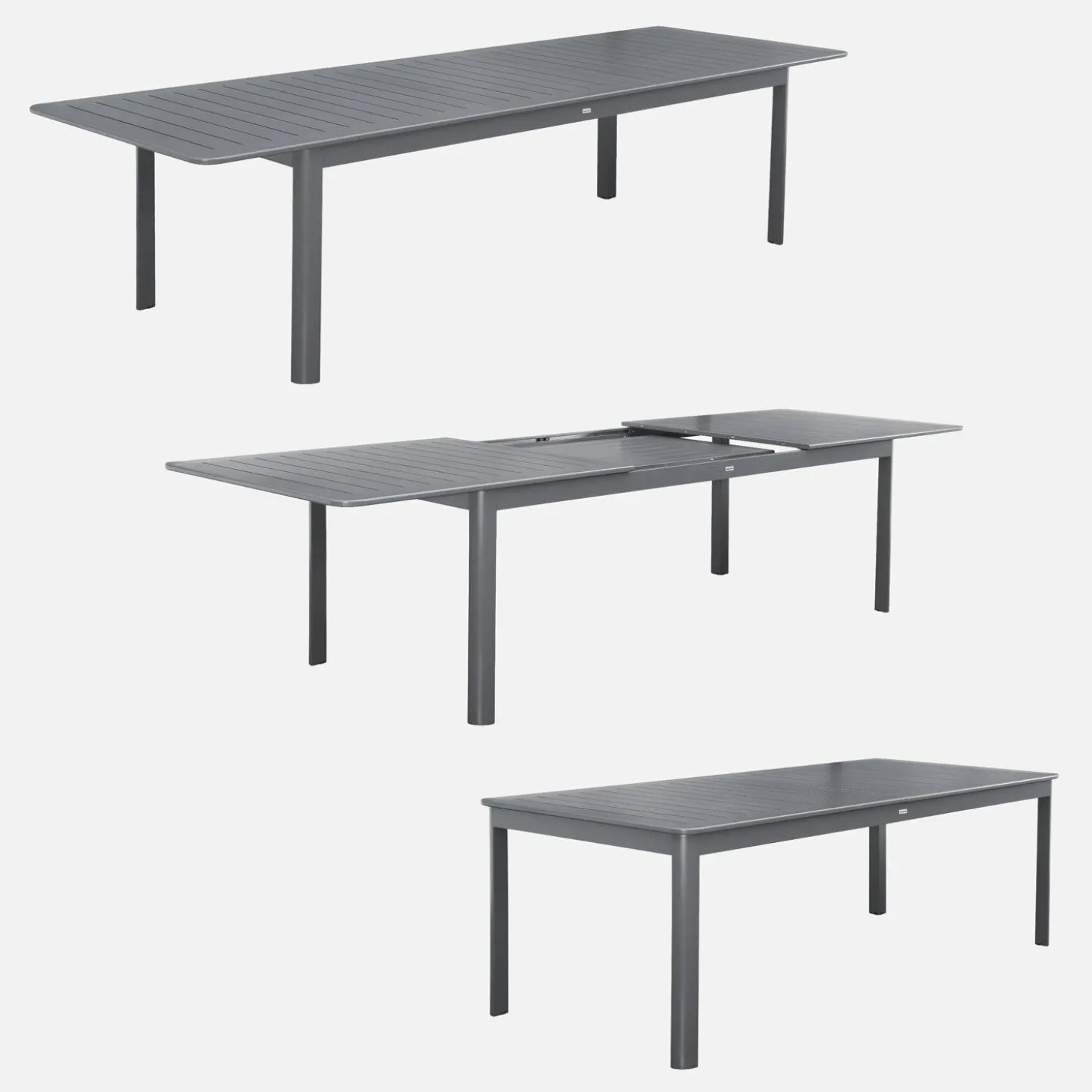 Mesa de jardín extensible de aluminio de 10 plazas
