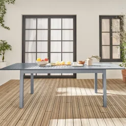 Mesa de jardín extensible de aluminio de 8 plazas