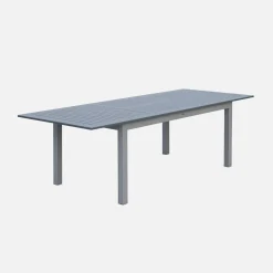 Mesa de jardín extensible de aluminio de 8 plazas