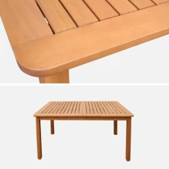 Mesa de jardín extensible de madera de eucalipto, 4-6 plazas