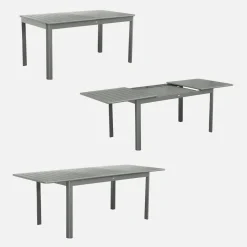 Mesa de jardín extensible de aluminio de 8 plazas