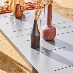 Mesa de jardín extensible de aluminio de 8 plazas