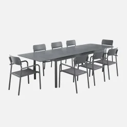 Mesa de jardín extensible de aluminio de 8 plazas