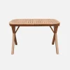 Mesa de jardín extensible de madera de acacia, 4-6 plazas