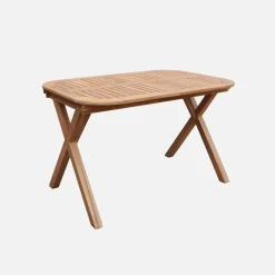 Mesa de jardín extensible de madera de acacia, 4-6 plazas