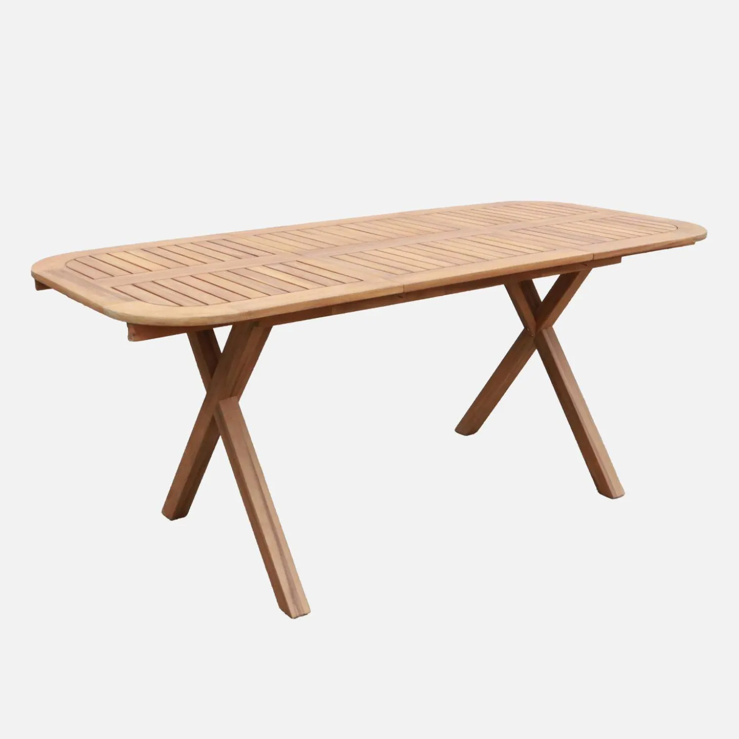 Mesa de jardín extensible de madera de acacia, 4-6 plazas