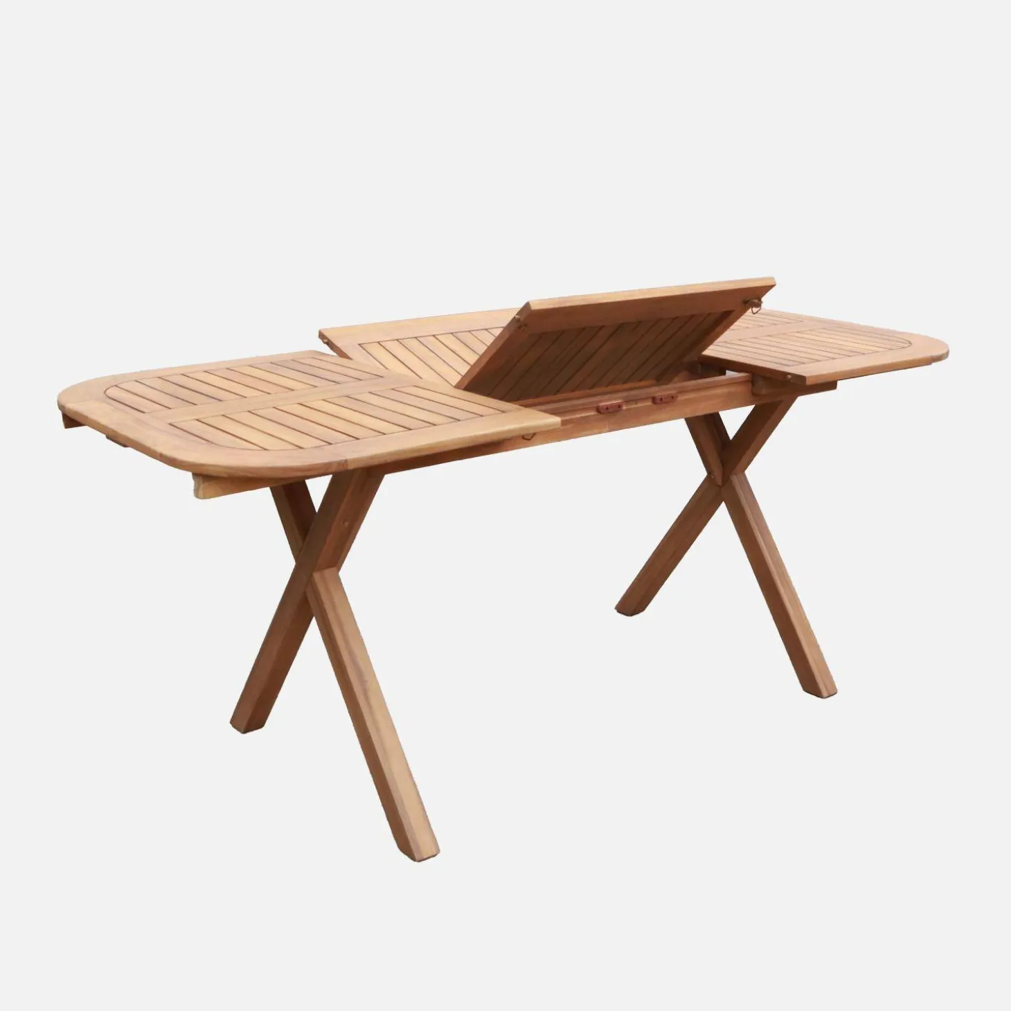 Mesa de jardín extensible de madera de acacia, 4-6 plazas