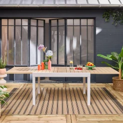 Mesa de jardín extensible de aluminio, 8 plazas
