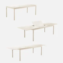 Mesa de jardín extensible de aluminio 8 sillas