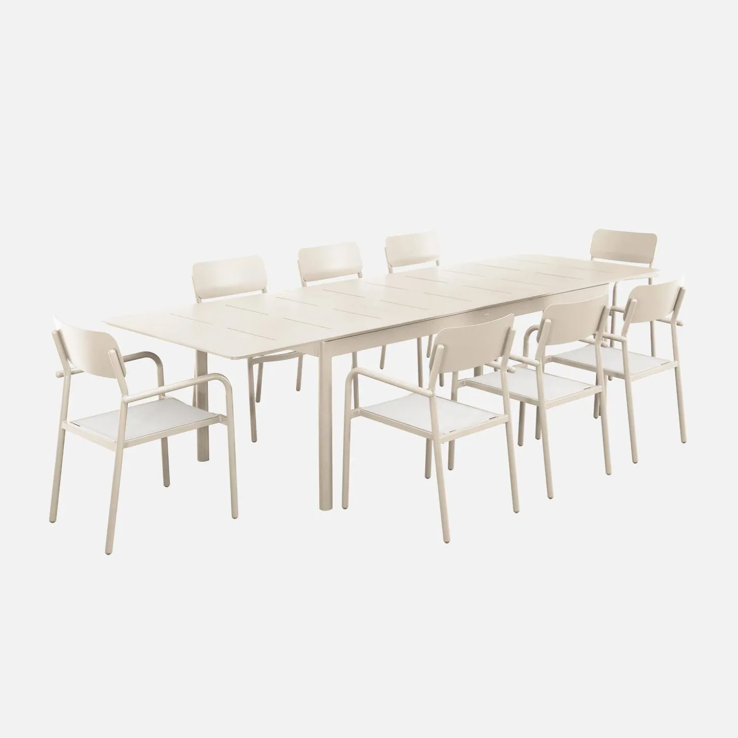 Mesa de jardín extensible de aluminio 8 sillas