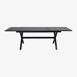 Mesa de jardín extensible de aluminio y cristal, 8 lugares