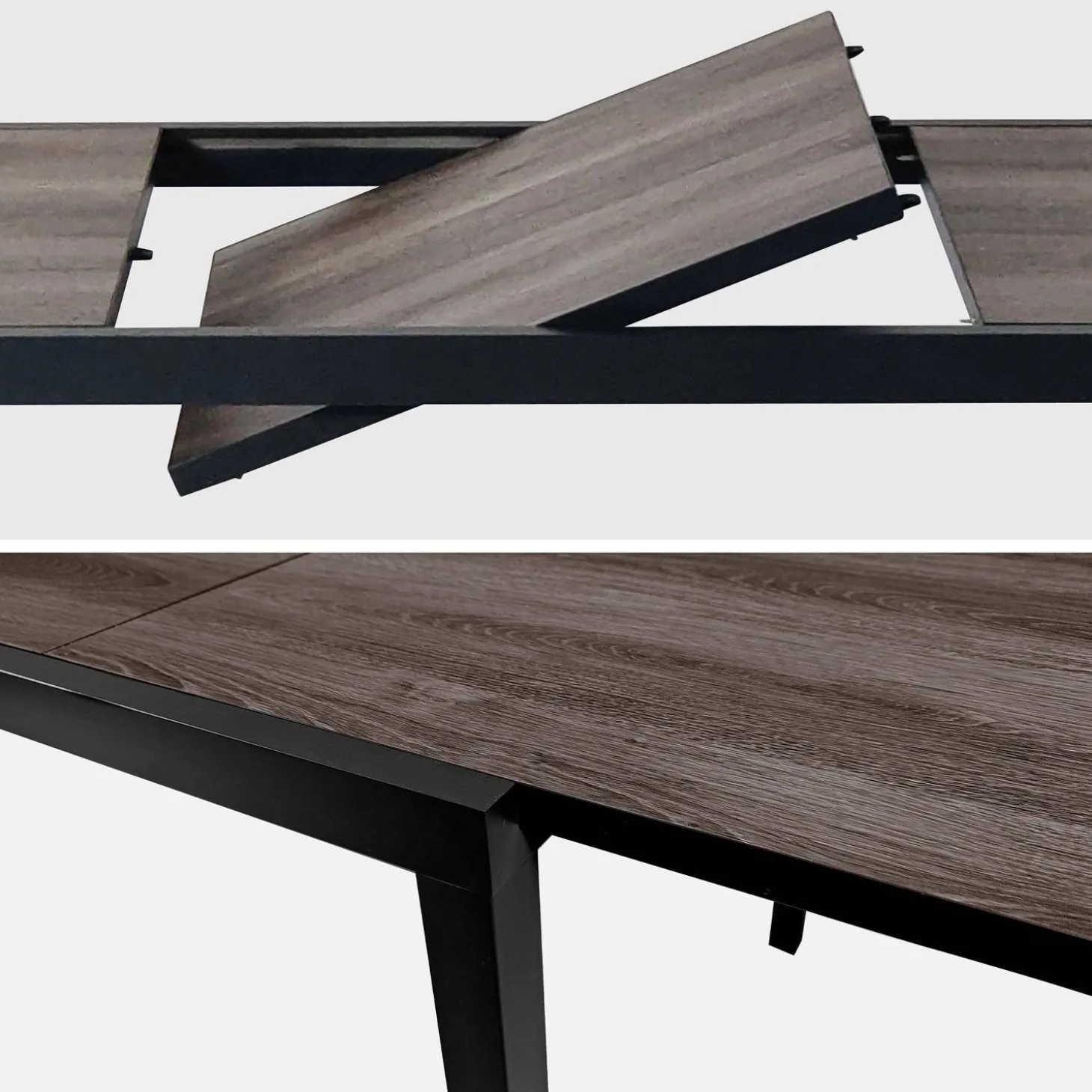 Mesa de jardín extensible de aluminio 160/240cm + 8 sillas