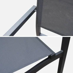Mesa de jardín extensible de aluminio 160/240cm + 8 sillas