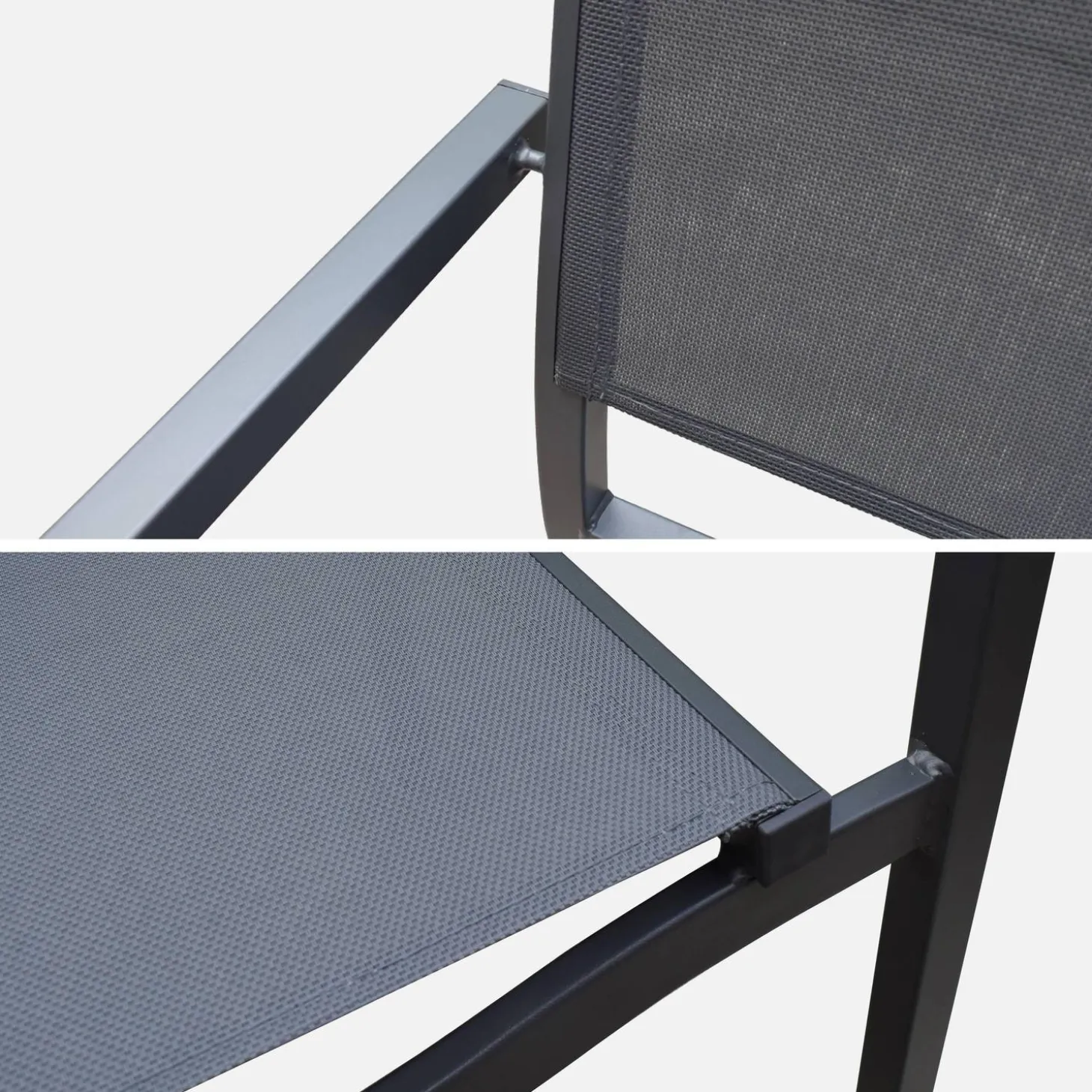 Mesa de jardín extensible de aluminio 160/240cm + 8 sillas