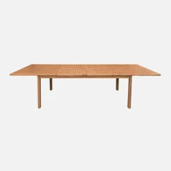 Mesa de jardín extensible de madera de eucalipto, 6-12 plazas