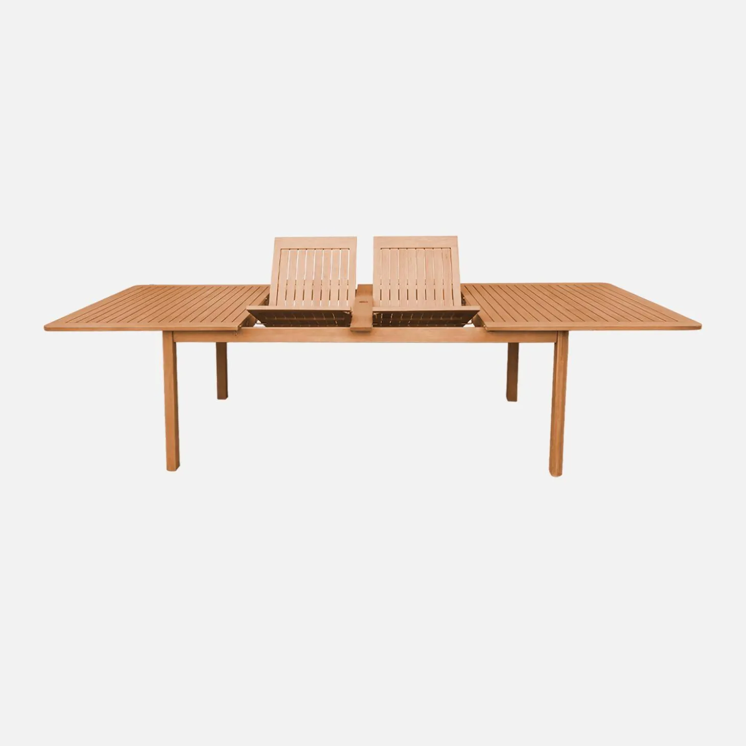 Mesa de jardín extensible de madera de eucalipto, 6-12 plazas
