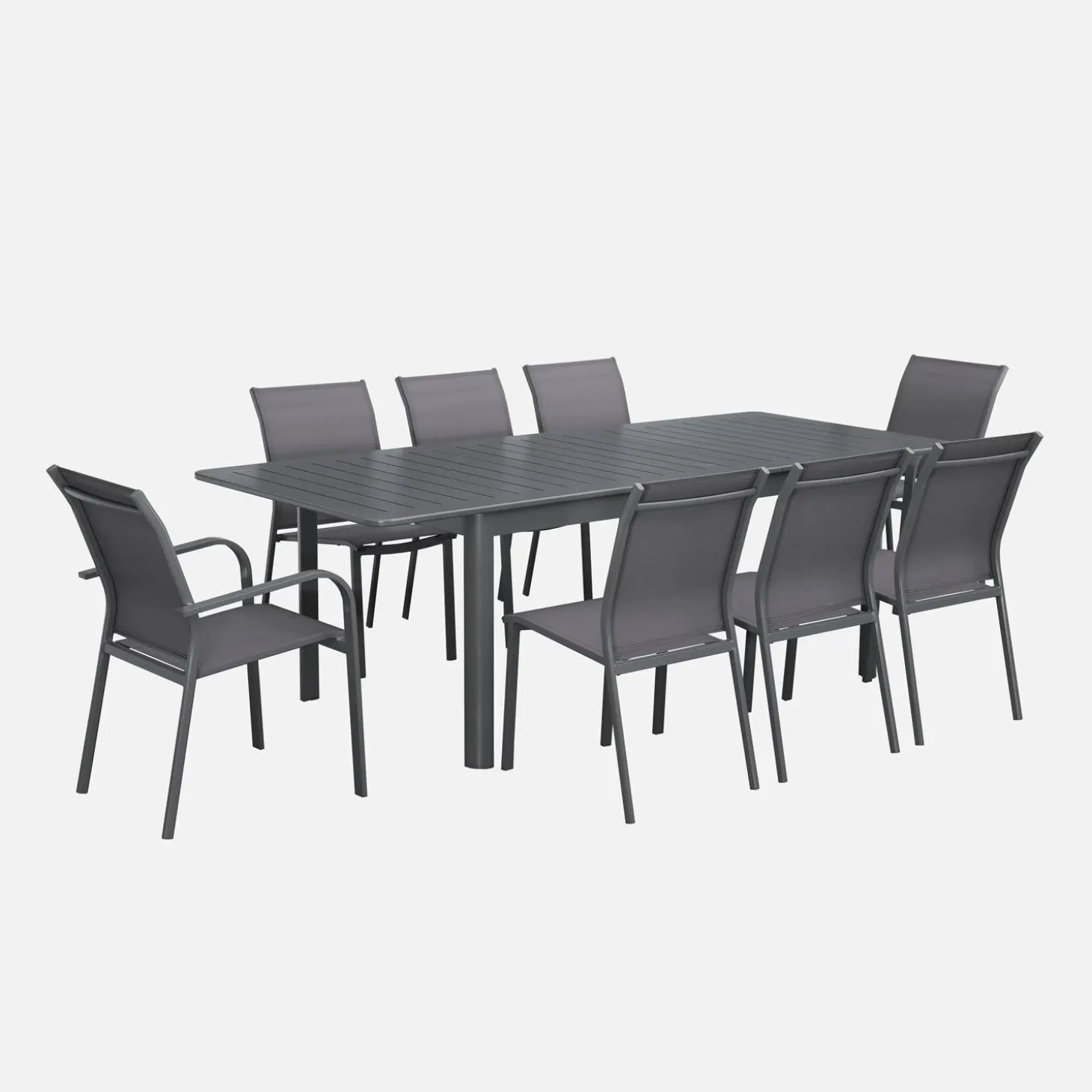 Mesa de jardín extensible de aluminio de 8 plazas