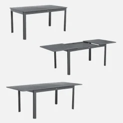 Mesa de jardín extensible de aluminio de 8 plazas